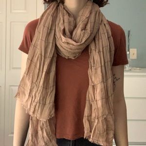 Tan checked scarf